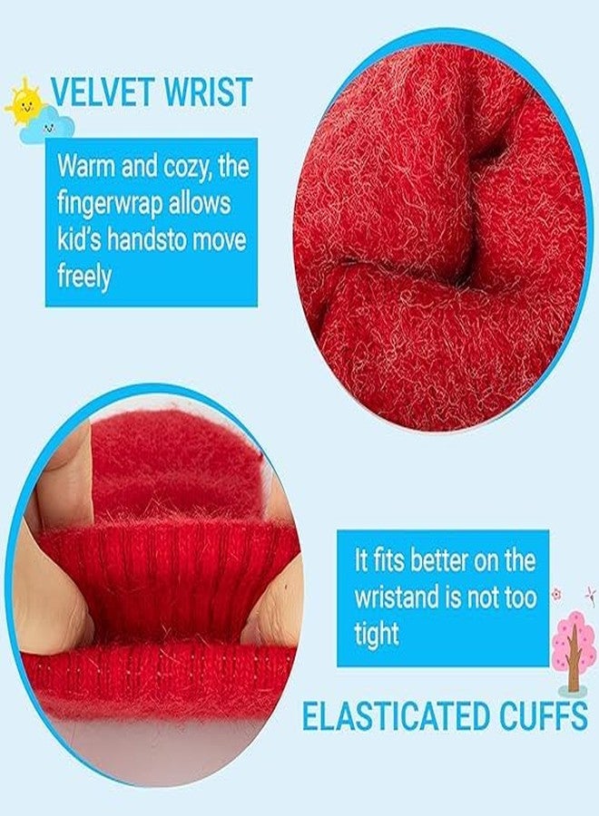 OVOY Winter Knitted Mittens Soft Warm Elastic Cold-Weather Thick Lining Gloves for Women and Men - Image 4